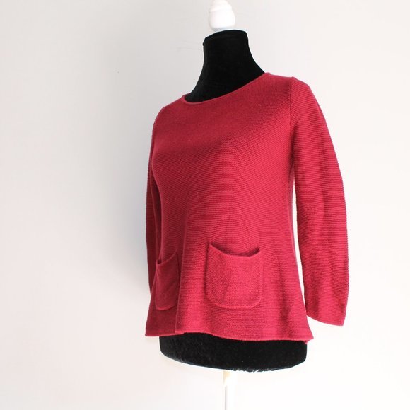Loft Maroon Red Knit Long sleeve Sweater Sz XS - Picture 6 of 7